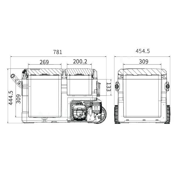 Компрессорный автохолодильник Alpicool TGBSW35 (LG). 38 литров. Двухкамерный. До -20℃. (12, 24, 220 вольт) TGBSW35LGP фото