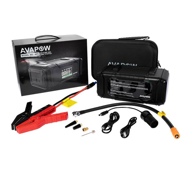 Пусковий пристрій Jump Starter з компресором для авто AVAPOW AP6 (4000A) 74,0Wh/20000mAh JSNAP6 фото