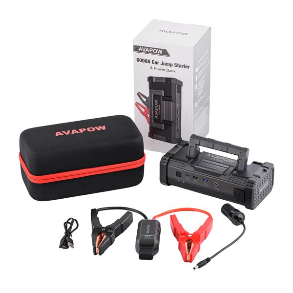 Пусковий пристрій Jump Starter для авто AVAPOW A68 (6000A) 88,80Wh/24000mAh JSA68 фото