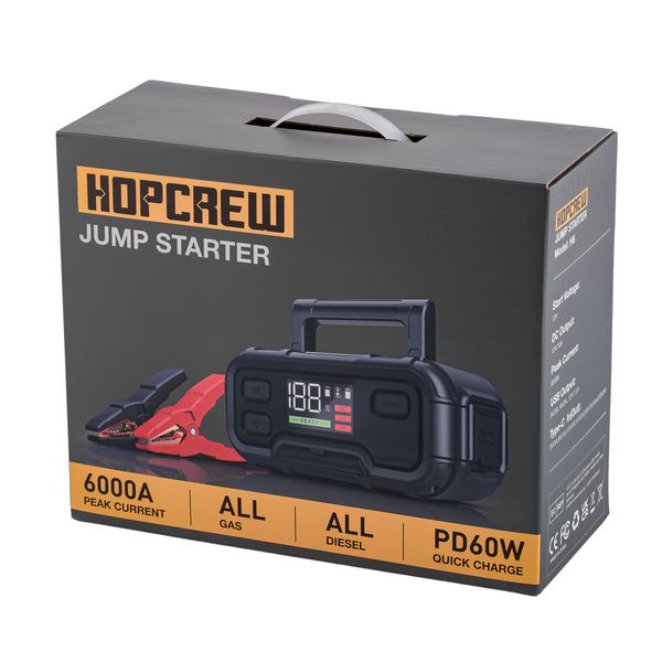 Пусковий пристрій Jump Starter для авто HOPCREW H6 (6000A) 118,40Wh/32000mAh JSH6 фото