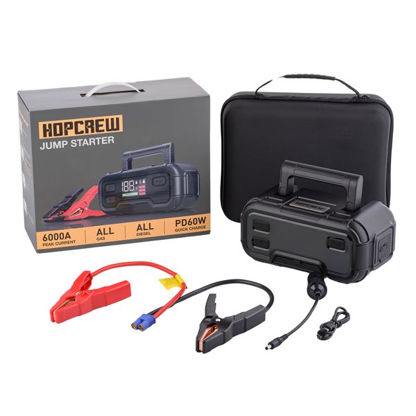 Пусковий пристрій Jump Starter для авто HOPCREW H6 (6000A) 118,40Wh/32000mAh JSH6 фото