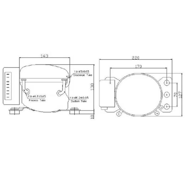 Компрессор для автохолодильника 12/24 Вольт Anuodan ZH25G (R-134a, DC12V, DC24V) ANZH25G фото